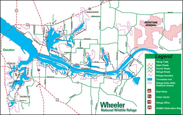 Map of Wheeler National Wildlife Refuge