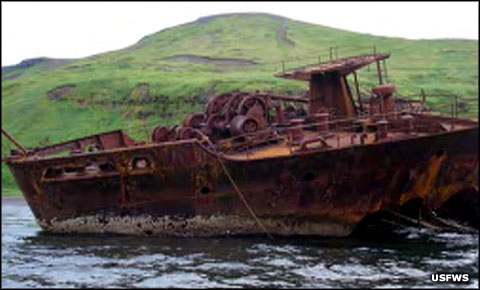 World War II Valor in the Pacific: Japanese ship sunk in Kiska Harbor Japanese ship sunk in Kiska Harbor