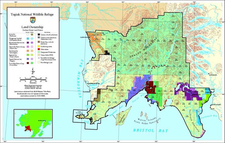 Togiak NWR Land Status map
