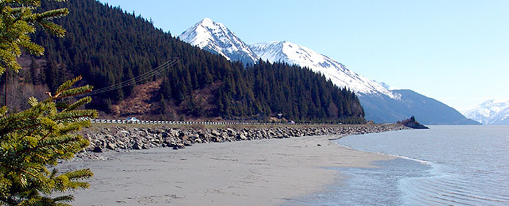 Seward Highway along Turnagain Arm