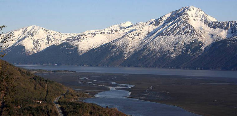 The Seward Highway along Turnagain Arm
