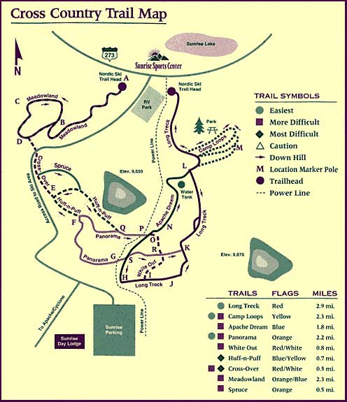 Cross country ski trails at Sunrise Park Resort