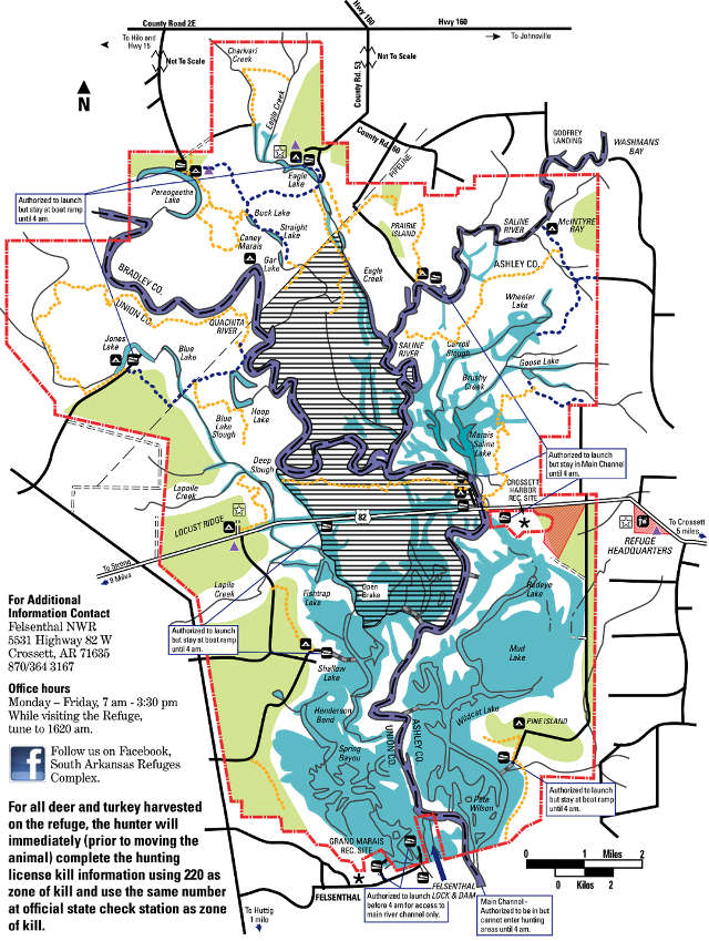 Map of Felsenthal National Wildlife Refuge