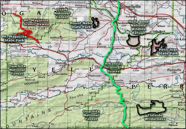 Mount Magazine area map