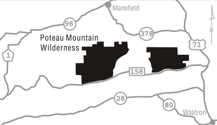 Map of the Poteau Mountain Wilderness area