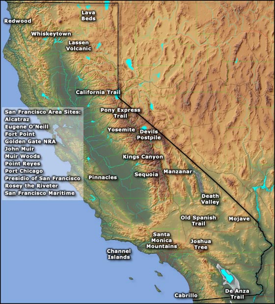 California National Park Service Sites National Park Service sites in California