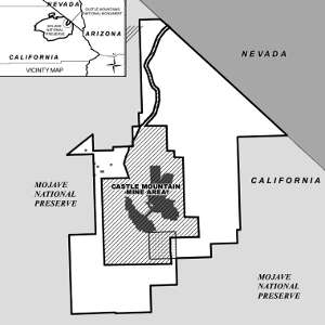Map of Castle Mountains National Monument