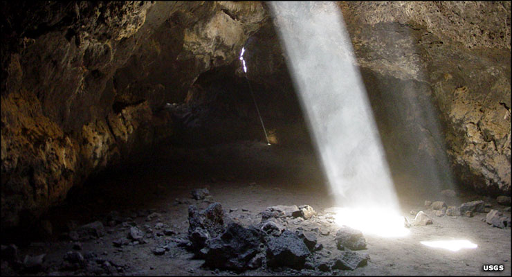 Inside a lava tube, Mojave National Preserve