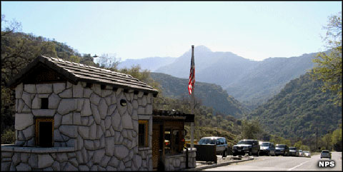Entrance station at Sequoia National Park Sequoia National Park entrance station