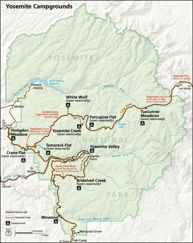 Campgrounds at Yosemite National Park