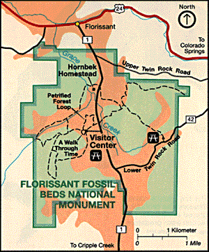 Map of Florissant Fossil Beds National Monument