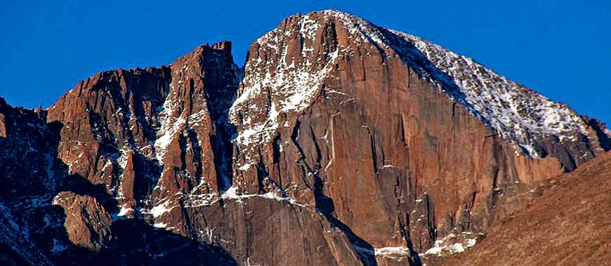 Rocky Mountain National Park: A view of the east face of Longs Peak The east face of Longs Peak