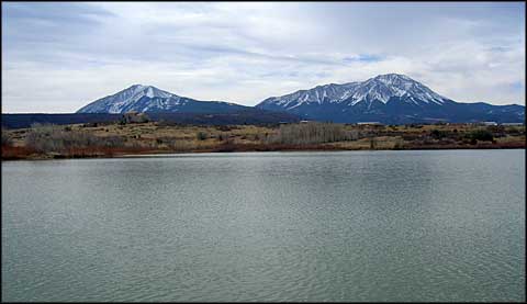 Wahatoya Lakes State Wildlife Area with the Spanish Peaks in the background