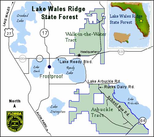 Map of Lake Wales Ridge State Forest
