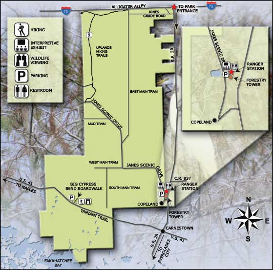 Map of Fakahatchee Strand Preserve State Park
