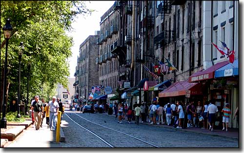 A view on River Street in Savannah River Street in Savannah, Georgia
