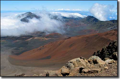 A view of the Haleakala crater The crater of Haleakala