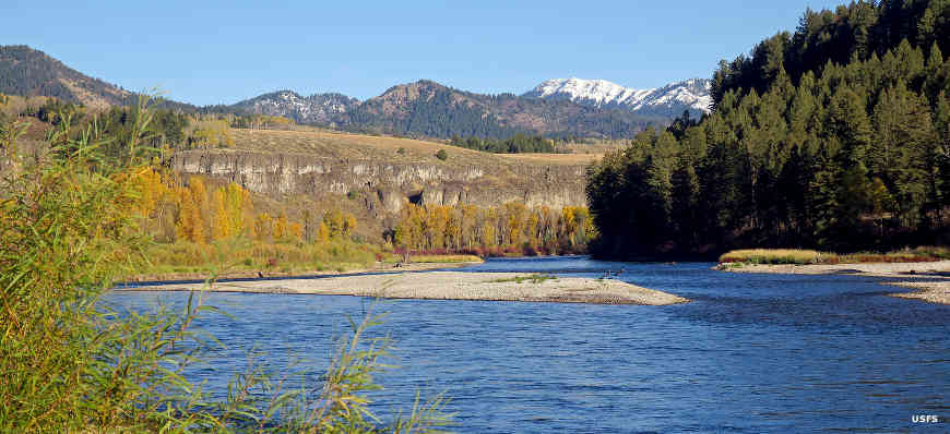 Typical river view in Caribou-Targhee National Forest