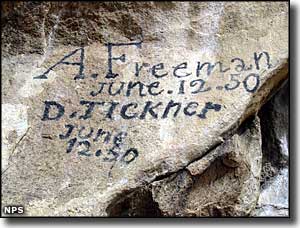 Signatures on Register Rock, written in axle grease