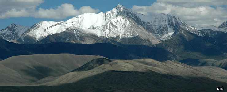 Peaks to Craters Scenic Byway: A view of Borah Peak from along the byway Borah Peak, highest point in Idaho, from the Peaks to Craters Scenic Byway