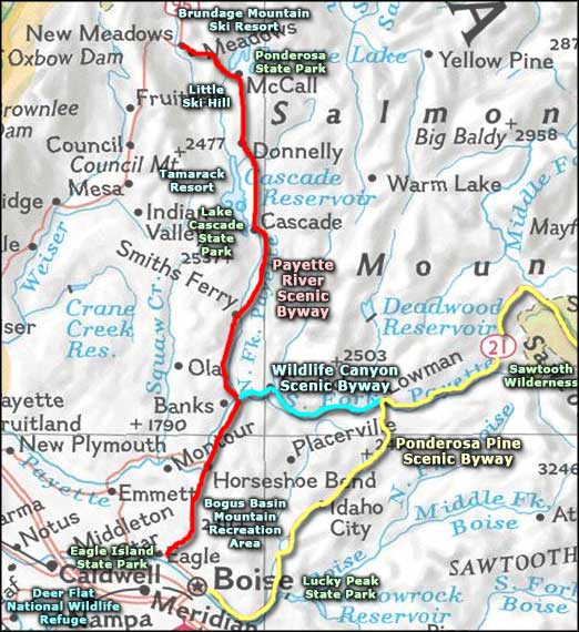 Payette River area map