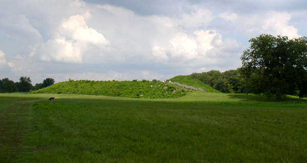 The main mound at the Angel Mounds Site near Evansville, Indiana