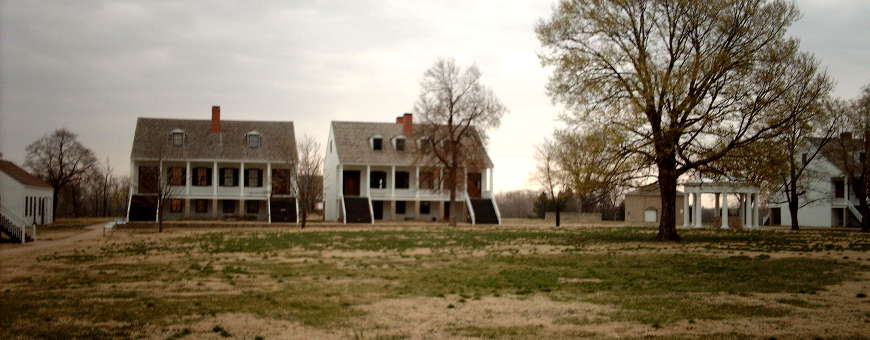 Kansas National Park Service Sites: Fort Scott National Historic Site Looking at the main buildings of old Fort Scott
