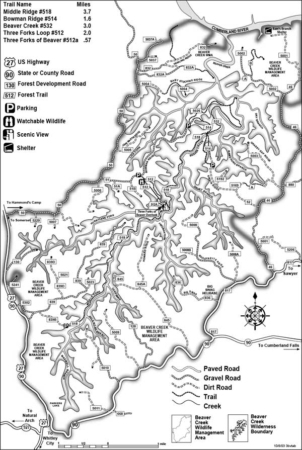 Map of Beaver Creek Wilderness