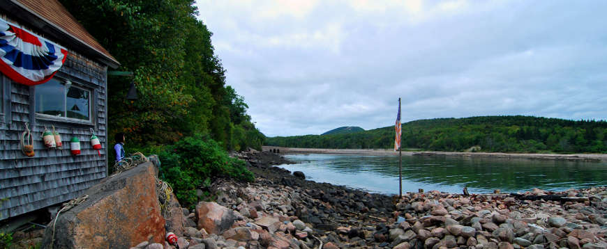 Maine National Park Service Sites: A view along the coast of Acadia National Park Along the shore at Acadia National Park