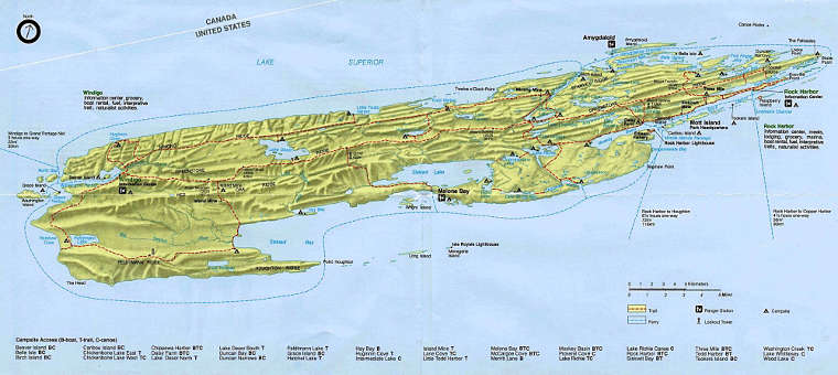 Map of Isle Royale National Park