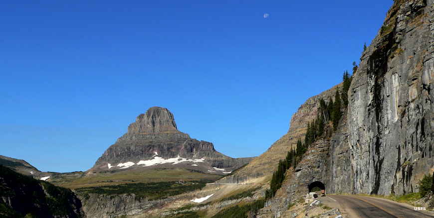 Montana National Park Service Sites: A view along Going to the Sun Road in Glacier National Park On Going to the Sun Road in Glacier National Park