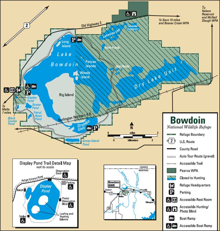 Map of the Bowdoin National Wildlife Refuge area Bowdoin National Wildlife Refuge