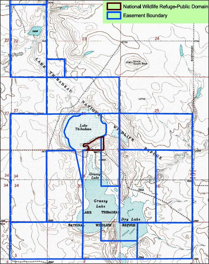 Lake Thibadeau National Wildlife Refuge map Map of Lake Thibadeau National Wildlife Refuge
