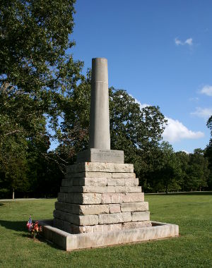 The Meriwether Lewis Monument in Grinder's Stand, Tennessee