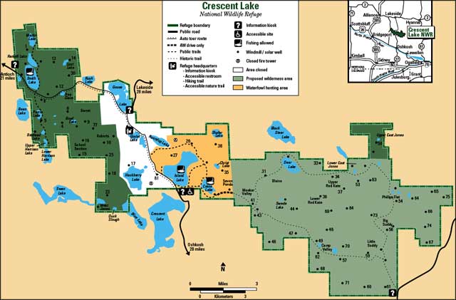 Map of Crescent Lake National Wildlife Refuge