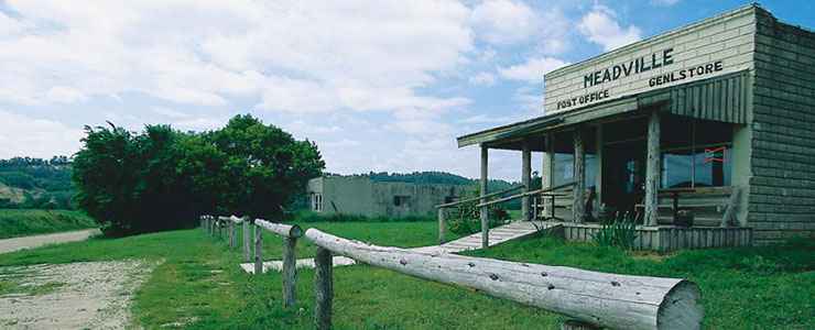 Sandhills Journey Scenic byway: A view in Meadville, along the byway Meadville, along the Sandhills Journey Scenic Byway