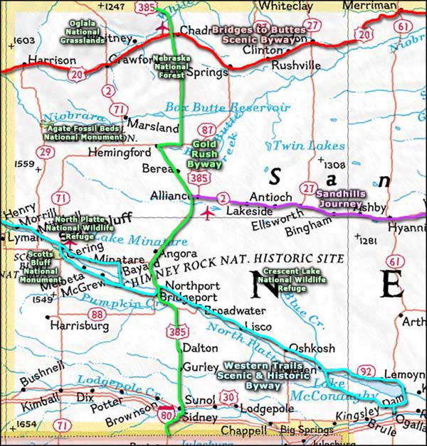 Nebraska Panhandle area map