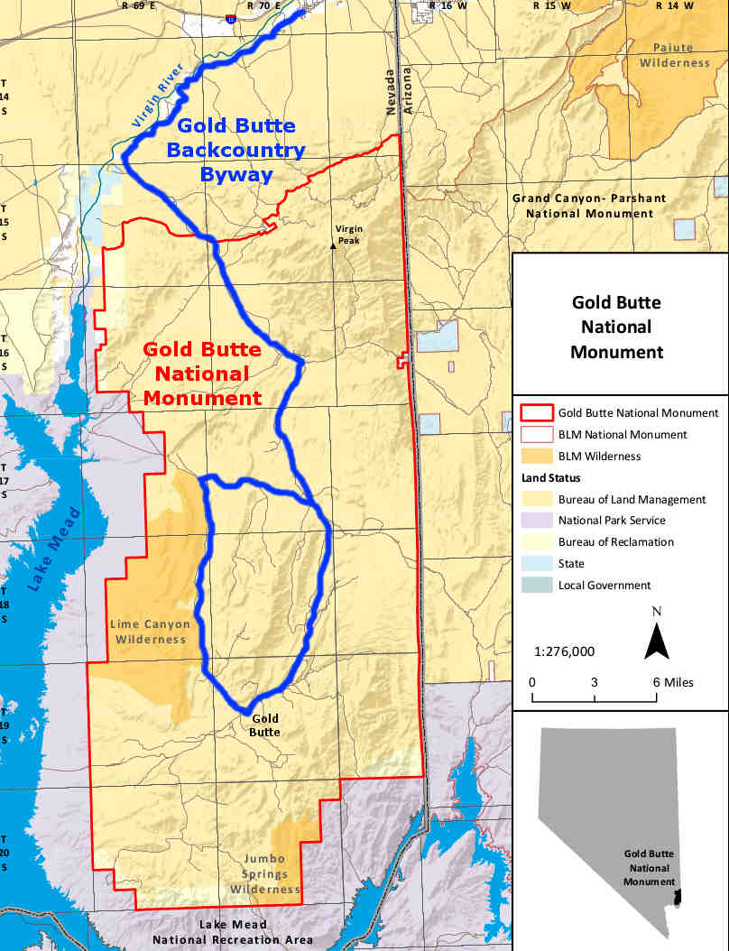 Gold Butte Backcountry Byway area map