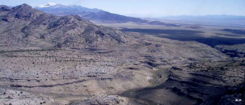 Looking down on Indian George Wash at Government Peak Wilderness