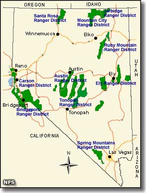 Map of Humboldt-Toiyabe National Forest Humboldt-Toiyabe National Forest