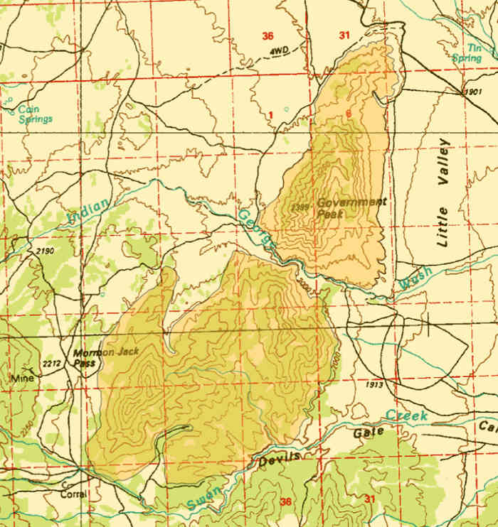 Government Peak Wilderness map