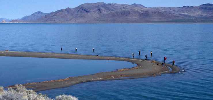 Fishermen doing their thing along the Pyramid Lake Scenic Byway