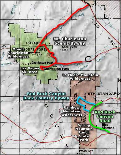Red Rock Canyon National Conservation Area area map