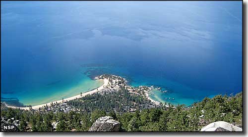 Looking down on Sand Harbor