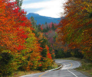 Along the Kancamagus Scenic Byway in the fall