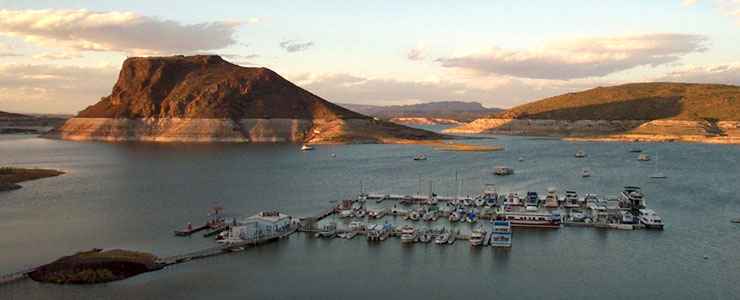 The marina at Elephant Butte Lake State Park