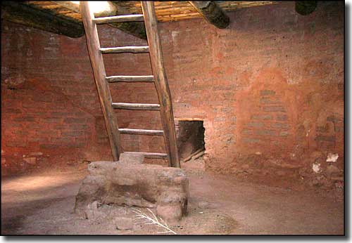 Pecos National Historical Park: View inside a reconstructed kiva Inside a reconstructed kiva at Pecos National Historical Park