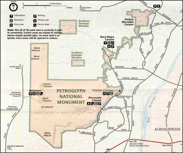 Petroglyph National Monument map Map of Petroglyph National Monument