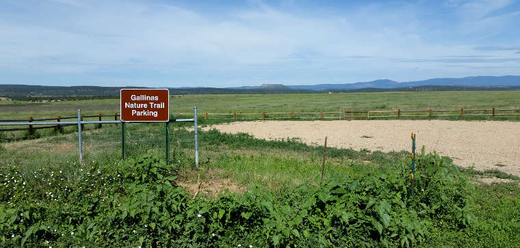 Las Vegas National Wildlife Refuge: Trailhead area of the Gallinas Nature Trail Gallinas Nature Trail trailhead