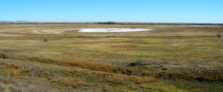 Maxwell National Wildlife Refuge: A view of a salt pan below Lake 13 Salt pan below Lake 13
